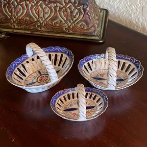 Set of 3 Porcelain Baskets